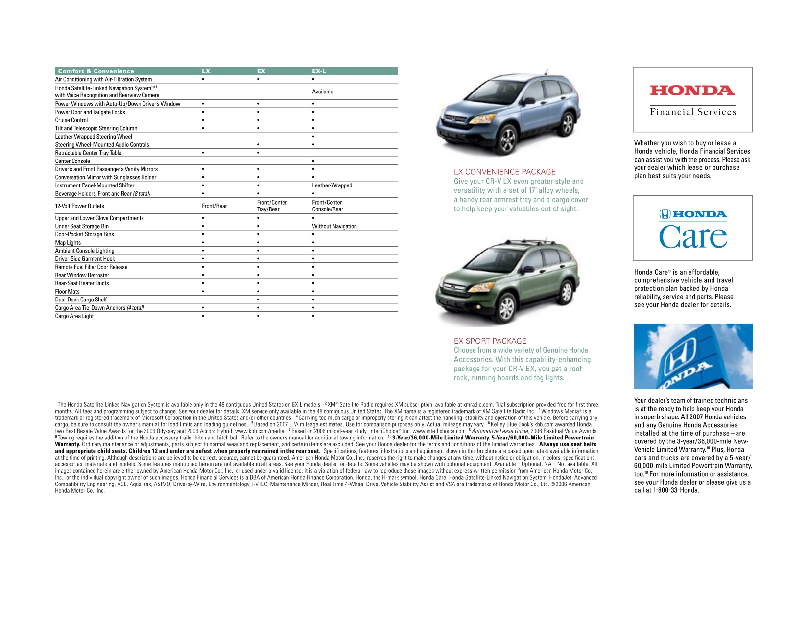 2007 Honda CR-V Brochure Page 2